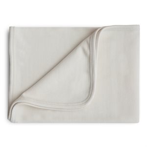 Mushie Ribbed Baby Blanket - Ivory